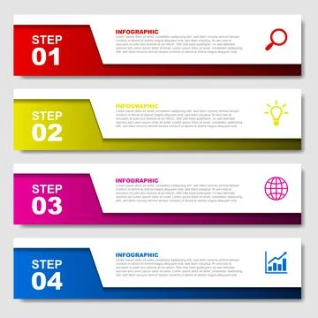 Colorful Infographics for Process Flow 스톡 일러스트