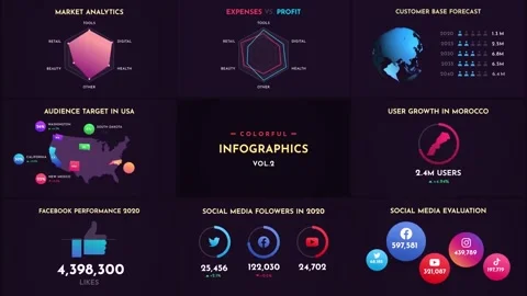 Colorful Infographics Vol 2 Stock After Effects