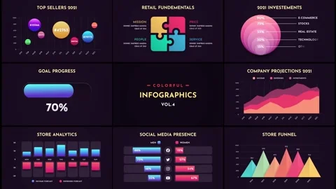 Colorful Infographics Vol 4 Stock After Effects