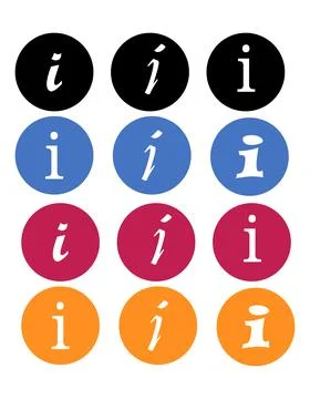 Colorful Information Icon Set - Info Buttons, Circular Symbols and Flat UI .. Stock Illustration