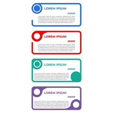 Colorful Information Labels with Rounded Borders and Numbered Content Panel.. Stock Illustration