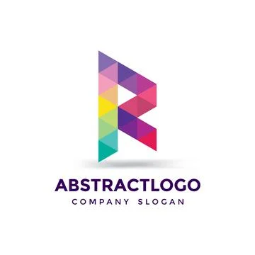 Colorful initial based letter R logo Unique Minimal Style icon monogram. Stock Illustration