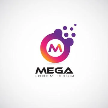 Colorful Initial Letter M Logo Template Stock Illustration