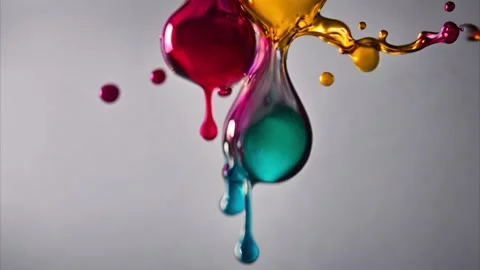 Colorful Ink Drops Vídeos de archivo 284572584