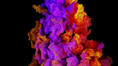 Colorful Ink Multicolored Cloud That Sparkles and Shimmers in Slow Motion Stock Footage 264127703