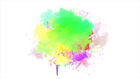 Colorful Ink Splatter Animation. Abstract Ink Brush Strokes. Stock Footage 219430669