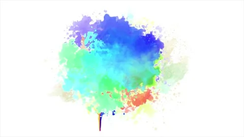 Colorful Ink Splatter Animation. Abstract Ink Brush Strokes. Stock Footage 219430678