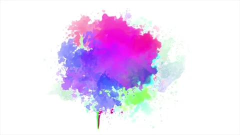 Colorful Ink Splatter Animation. Abstract Ink Brush Strokes. Stock Footage 219430680