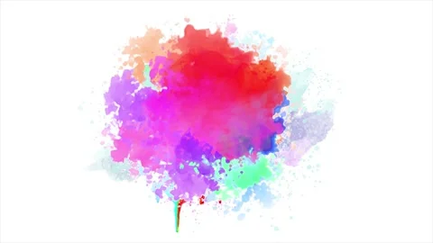Colorful Ink Splatter Animation. Abstract Ink Brush Strokes. Stock Footage 219430681