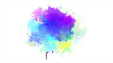 Colorful Ink Splatter Animation. Abstract Ink Brush Strokes.  Stock Footage 219430691