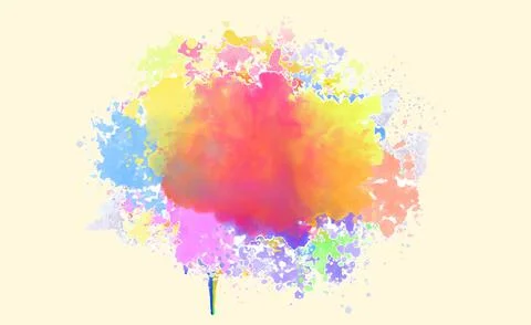 Colorful Ink Splatter Vector Illustration. Abstract Ink Brush Strokes. Stock Illustration