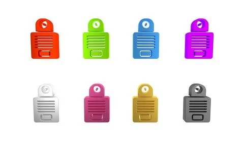 Colorful Intercom icon isolated on white background. Minimalism concept. 3D.. Illustrazione stock