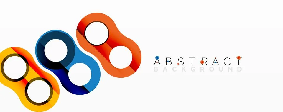Colorful interconnected circles form abstract design. Modern graphic element, Stock Illustration