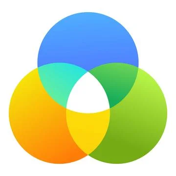 Colorful interlocking circles representing connection and collaboration Stock Illustration