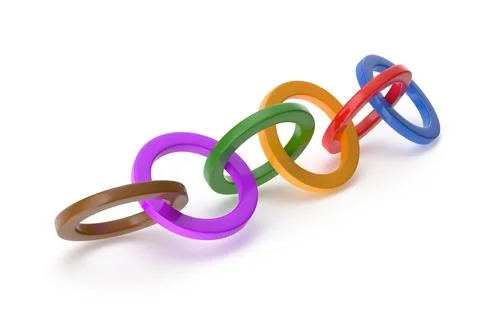 Colorful interlocking rings chain Stock Illustration