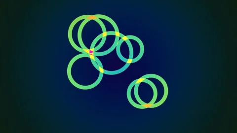 Colorful Interlocking Rings VJ Seamless Loop Stock Footage 340592673