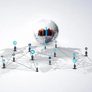 Colorful Internet of Things Design Concept with Icons Illustrazione stock