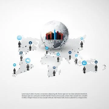 Colorful Internet of Things Design Concept with Icons Stock Illustration