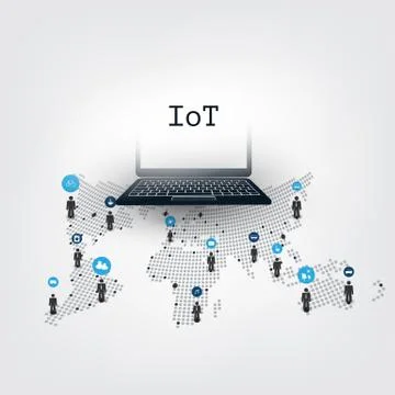 Colorful Internet of Things Design Concept with Icons イラスト素材