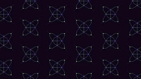 Colorful intersecting lines pattern on black background Stock Footage 315087522