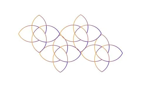 Colorful Intersecting Petal Shapes Pattern With Gradient Ornaments In Moder.. Stock Illustration