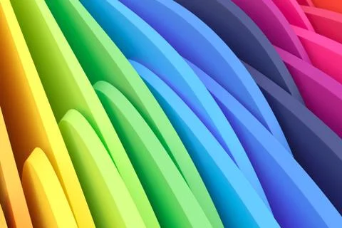 Colorful intersection abstract background with line and wave 3D illustration Stock Illustration