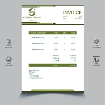 Colorful invoice template design Vector illustration eps 10 库存插图