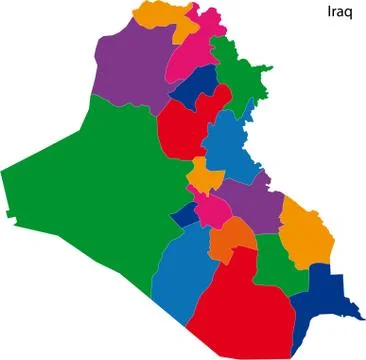 Colorful Iraq map Stock Illustration