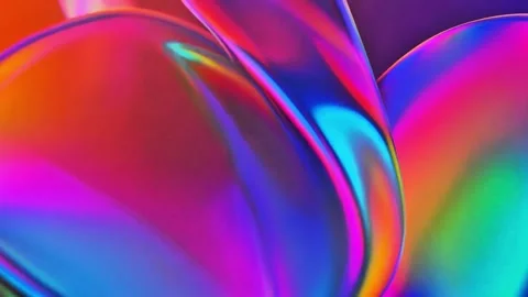 Colorful Iridescent 3D Liquid Waves Loop 库存影片 338066765