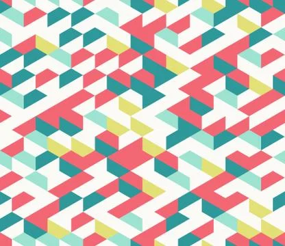 Colorful irregular vector abstract geometric seamless pattern with hexagons イラスト素材