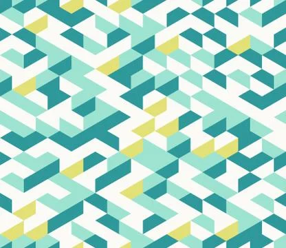 Colorful irregular vector abstract geometric seamless pattern with hexagons Stock Illustration