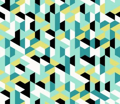 Colorful irregular vector abstract geometric seamless pattern with hexagons イラスト素材