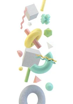 Colorful isolated geometric elements Stock Illustration