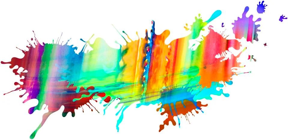 Colorful isolated paint pattern and splatter background with paint runs Stock Illustration