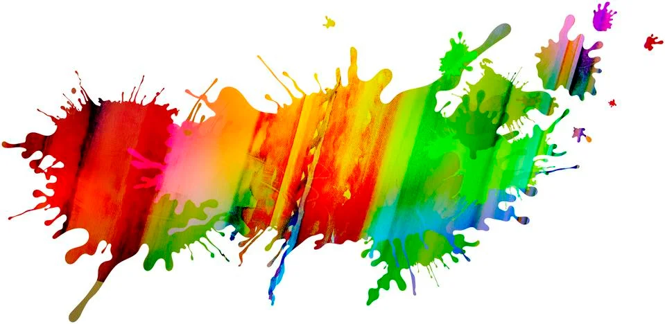 Colorful isolated paint pattern and splatter background with paint runs Stock Illustration
