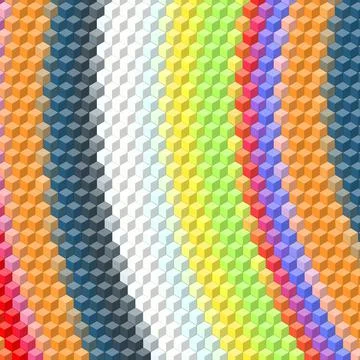 Colorful isometric cube pattern wallpaper Stock Illustration