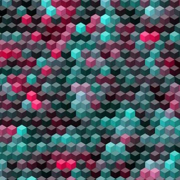 Colorful isometric cube pattern wallpaper Illustrazione stock