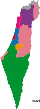 Colorful Israel map Stock Illustration