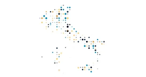 Colorful Italia Map with Falling Particles Stock Footage 312320815