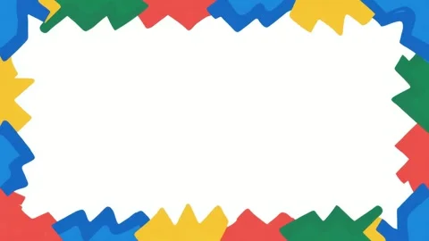 Colorful jagged border frame with copy space text overlay, hand drawn digit.. Video stock 342045003