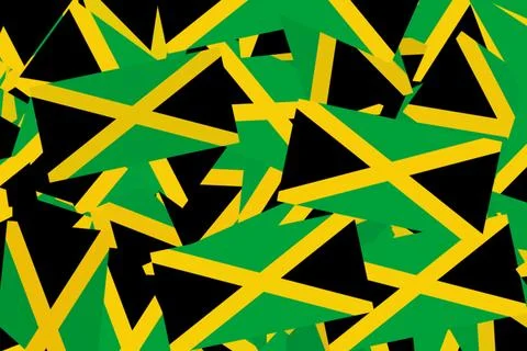 Colorful Jamaican flags in vibrant pattern design Illustrazione stock
