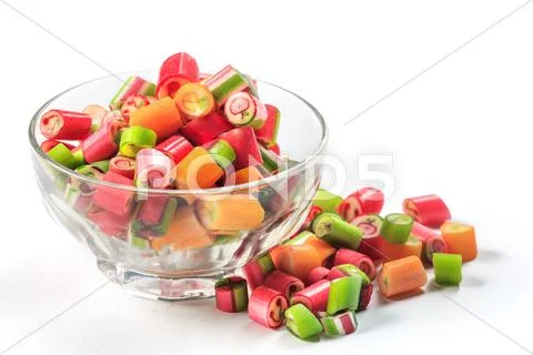 The colorful jelly candies Stock Photos