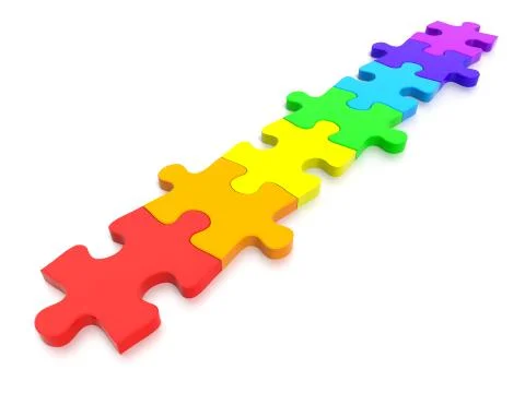 Colorful jigsaw puzzle pieces Stock Illustration