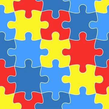 Colorful jigsaw. Seamless puzzle pattern. Autism background. World autism Stock Illustration