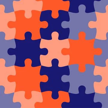 Colorful jigsaw. Seamless puzzle pattern. Autism background. World autism awa Stock Illustration
