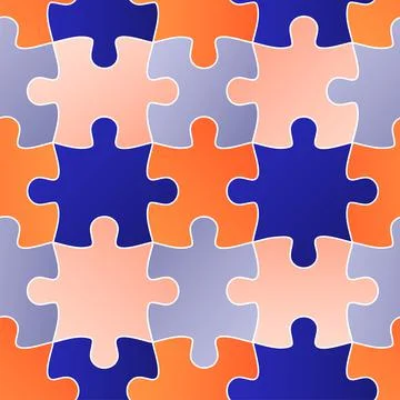 Colorful jigsaw. Seamless puzzle pattern. Autism background. World autism awa Stock Illustration
