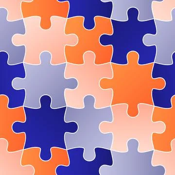 Colorful jigsaw. Seamless puzzle pattern. Autism background. World autism awa Stock Illustration