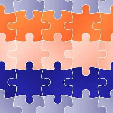 Colorful jigsaw. Seamless puzzle pattern. Autism background. World autism awa Stockillustratie