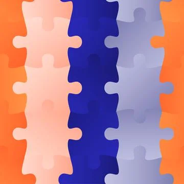 Colorful jigsaw. Seamless puzzle pattern. Autism background. World autism awa Stock Illustration