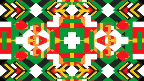 Colorful Juneteenth Kaleidoscope - Loopable Patterns for Festive Celebrations Stock Footage 275561657